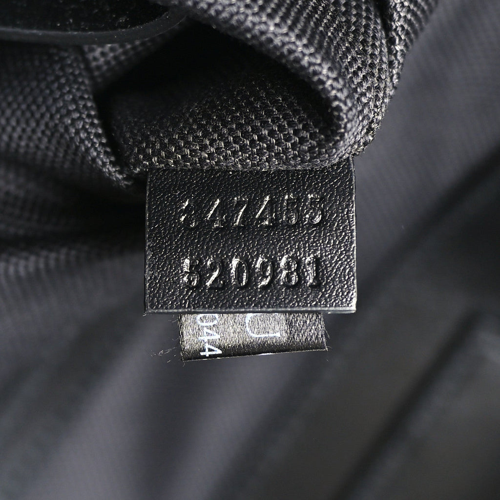GG Calfskin Embossed Emblem Large Tote Bag Black wholesalehk.shop