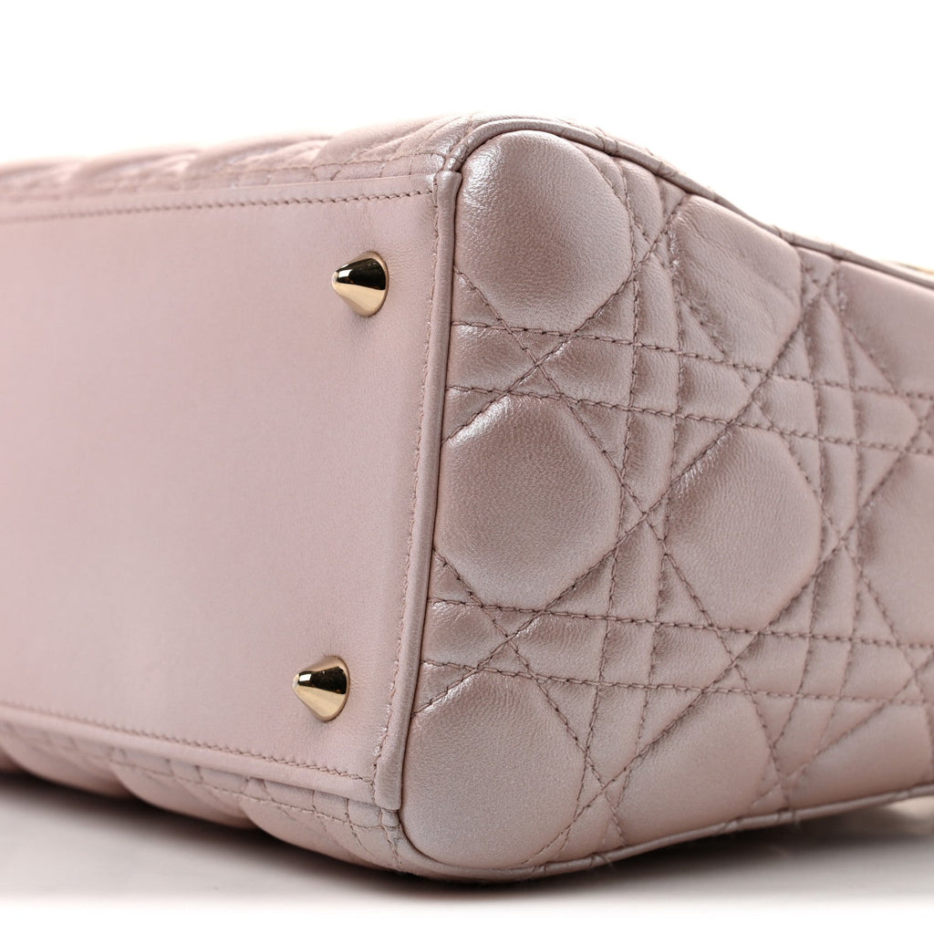 Pearly Lambskin Cannage Medium Lady Dior Lotus wholesalehk.shop