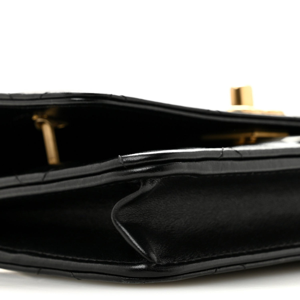 Lambskin Quilted Logo WOC Wallet On Chain Black wholesalehk.shop