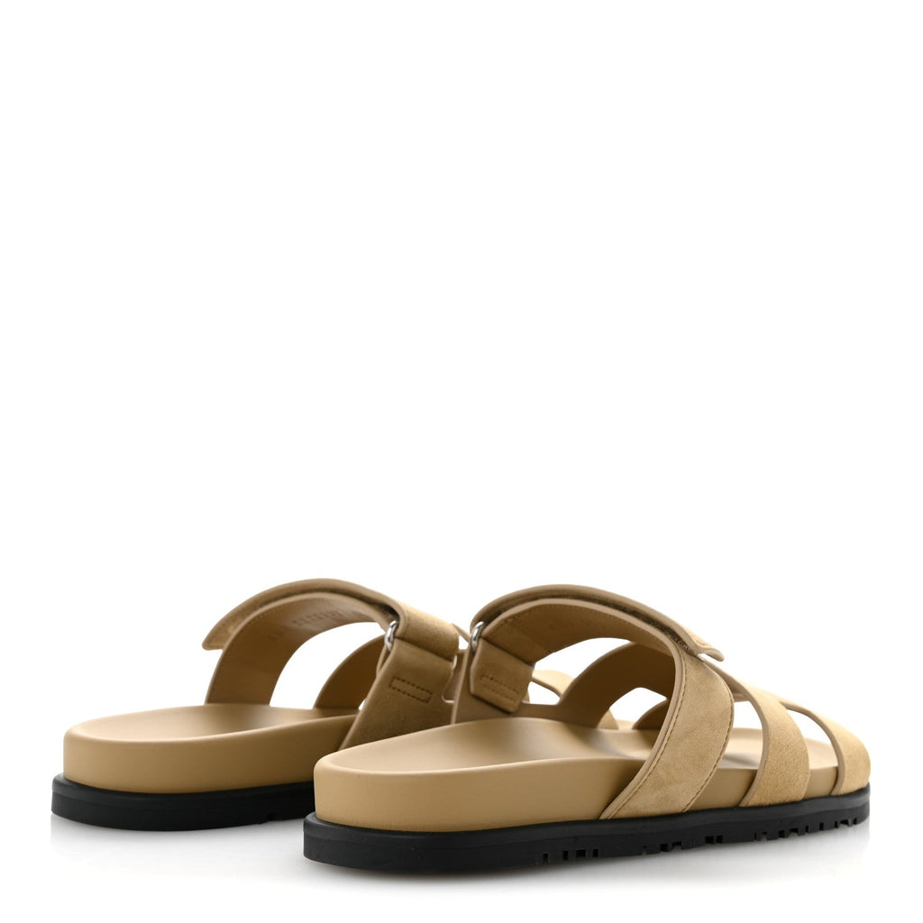 Suede Goatskin Womens Chypre Sandals 38 Beige Sable wholesalehk.shop