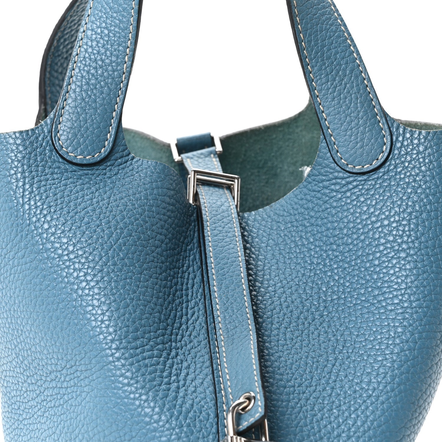 Taurillon Clemence Picotin Lock 18 PM Blue Jean £¨ Direct shipment via from wholesalehk.shop