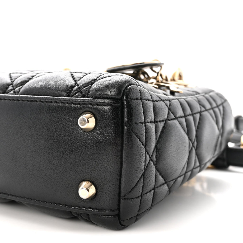 Lambskin Cannage Mini Lady Dior Black wholesalehk.shop