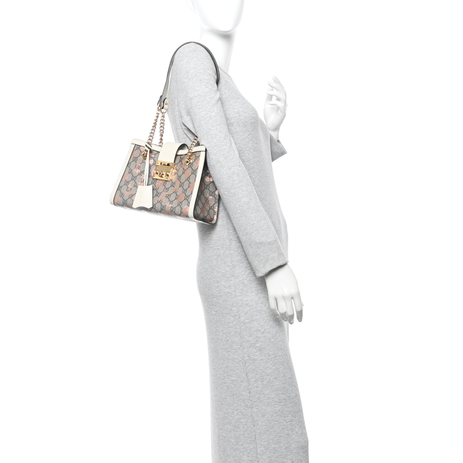 GG Supreme Monogram Berry Textured Dollar Calfskin Small Padlock Tote Beige Ebony Light Copper Mystic White £¨ Direct shipment via from wholesalehk.shop