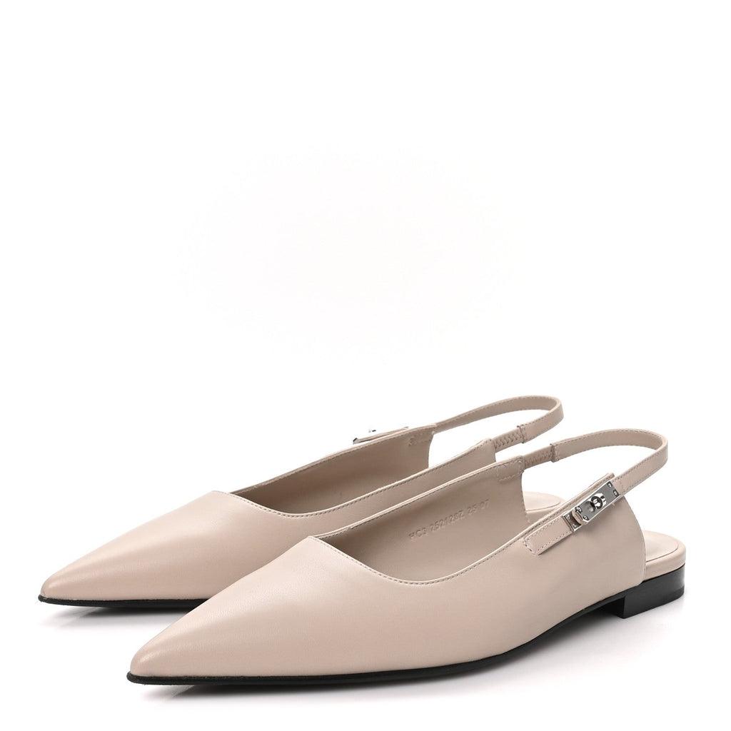 Nappa Lovely Slingback Flats 38.5 Beige Galet wholesalehk.shop