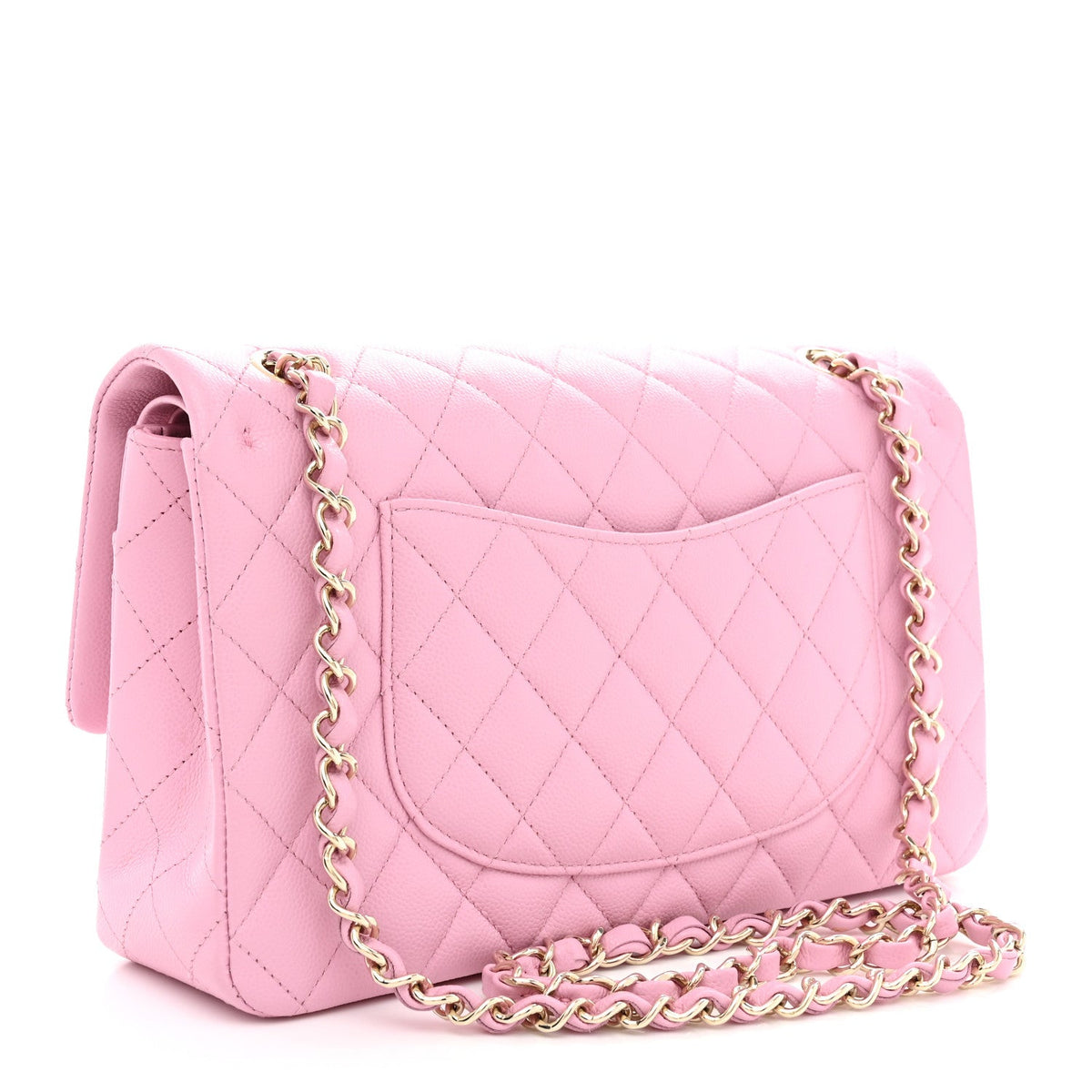 Caviar Quilted Medium Double Flap Light Pink wholesalehk.shop