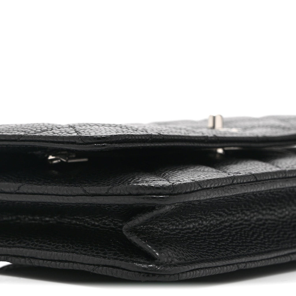 Caviar Quilted CC Turnlock Wallet On Chain WOC Black wholesalehk.shop