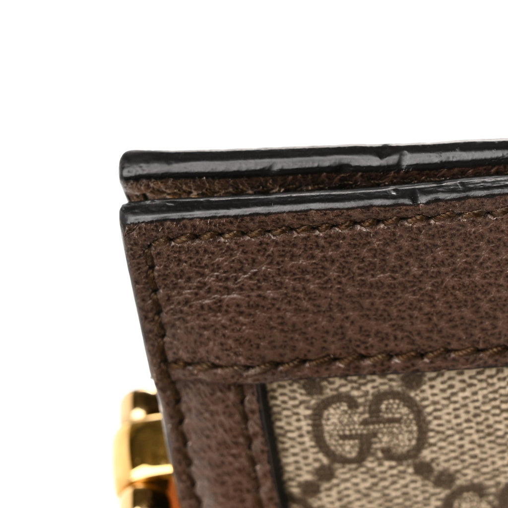GG Supreme Monogram Web Medium Ophidia Chain Shoulder Bag Brown wholesalehk.shop