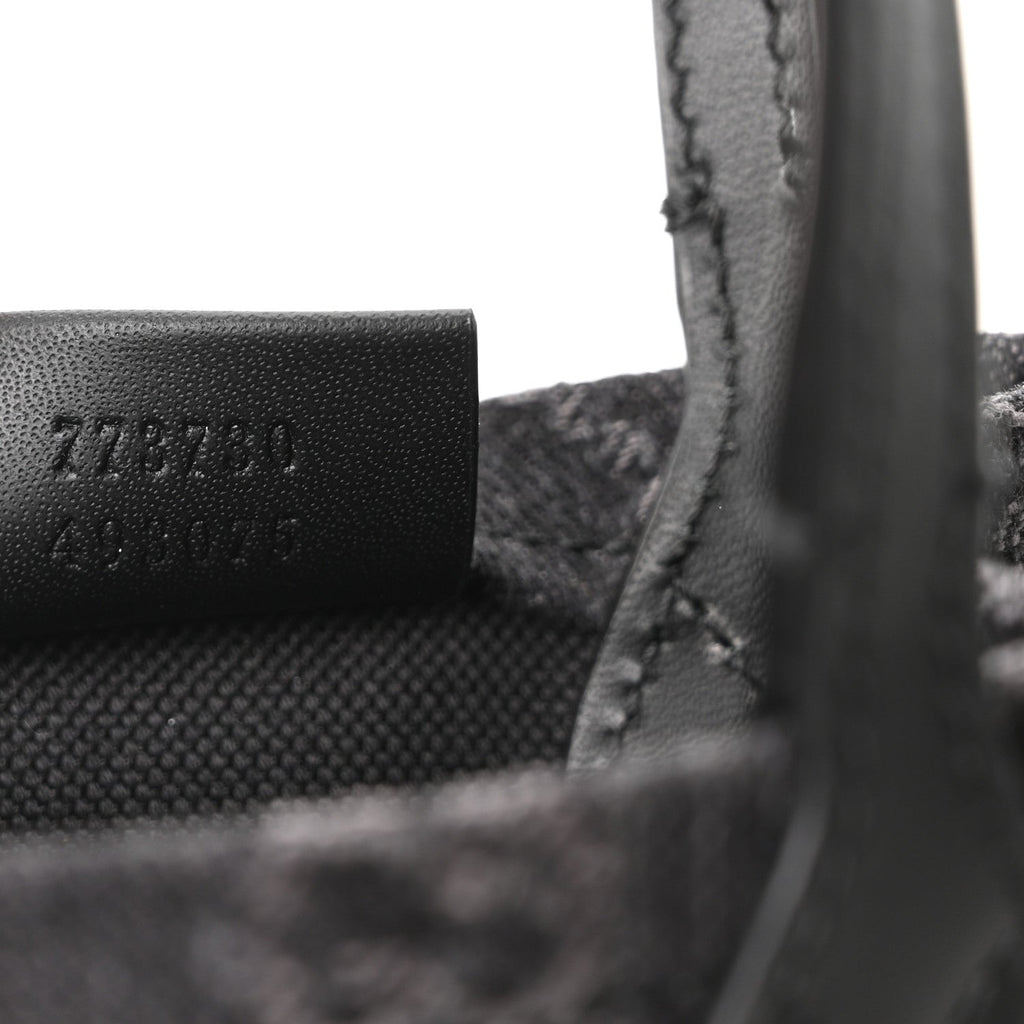 Denim GG Monogram Calfskin Mini Ophidia Tote Bag Black wholesalehk.shop