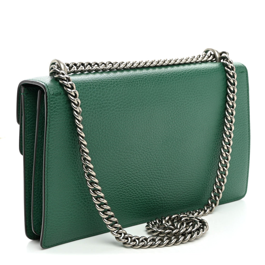 Pebbled Calfskin Small Dionysus Shoulder Bag Emerald wholesalehk.shop