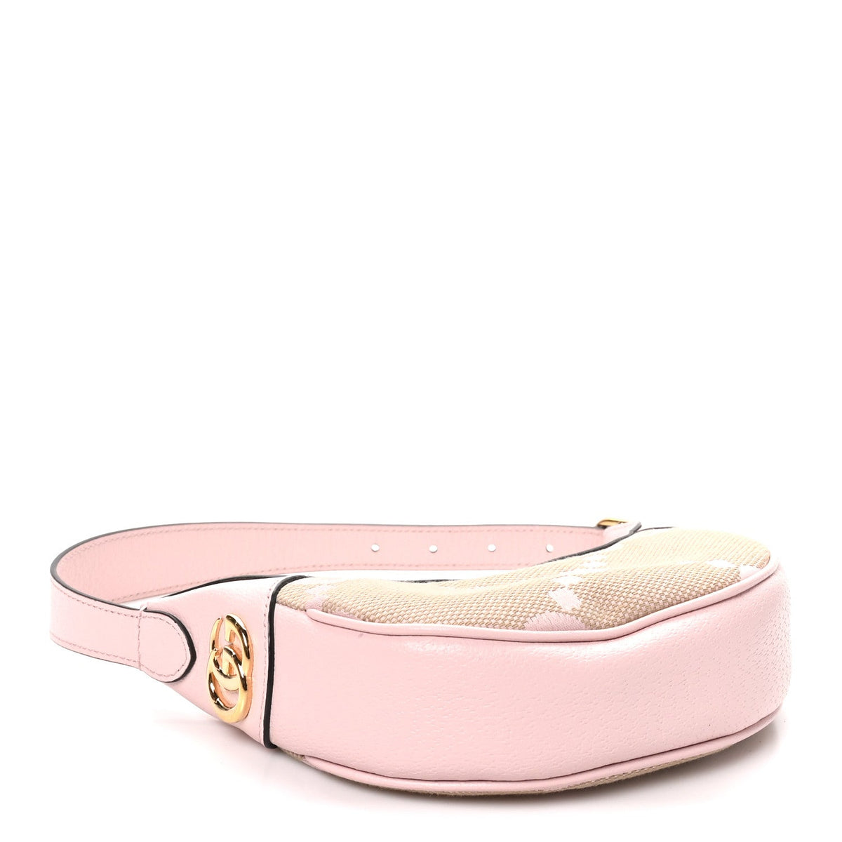 Monogram Jumbo GG Textured Dollar Calfskin Mini Ophidia Half Moon Hobo Beige Perfect Pink wholesalehk.shop