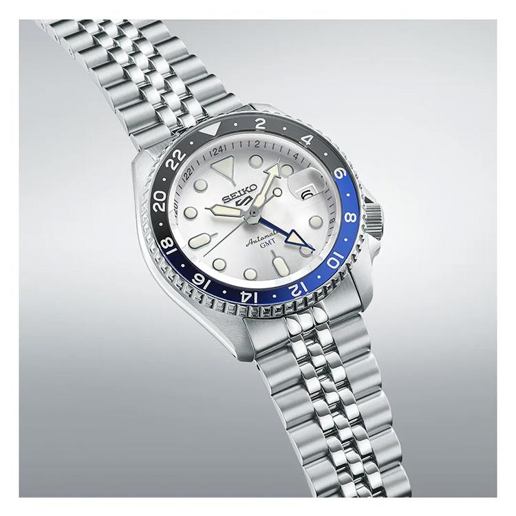 Seiko 5 Sports SKX GMT Automatic Sky Blue Dial Silver Steel Strap Watch For Men - SSK033K1 wholesalehk.shop