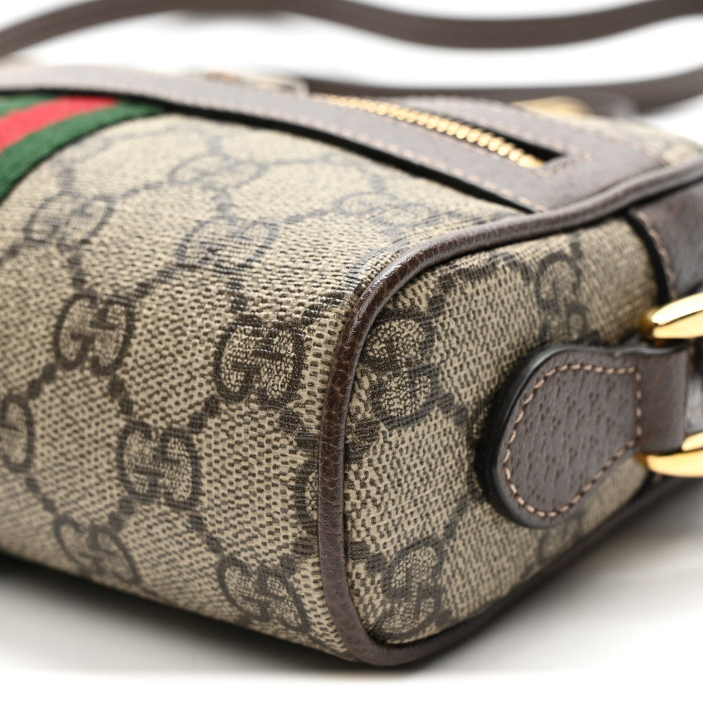 GG Supreme Monogram Web Mini Ophidia Shoulder Bag Brown wholesalehk.shop
