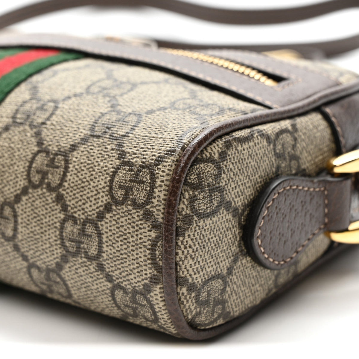 GG Supreme Monogram Web Mini Ophidia Shoulder Bag Brown wholesalehk.shop
