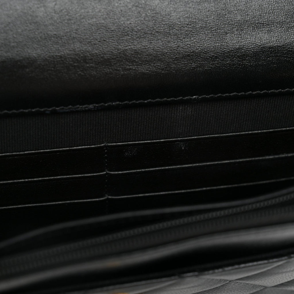 Lambskin Quilted Sweetheart Wallet On Chain WOC Black wholesalehk.shop