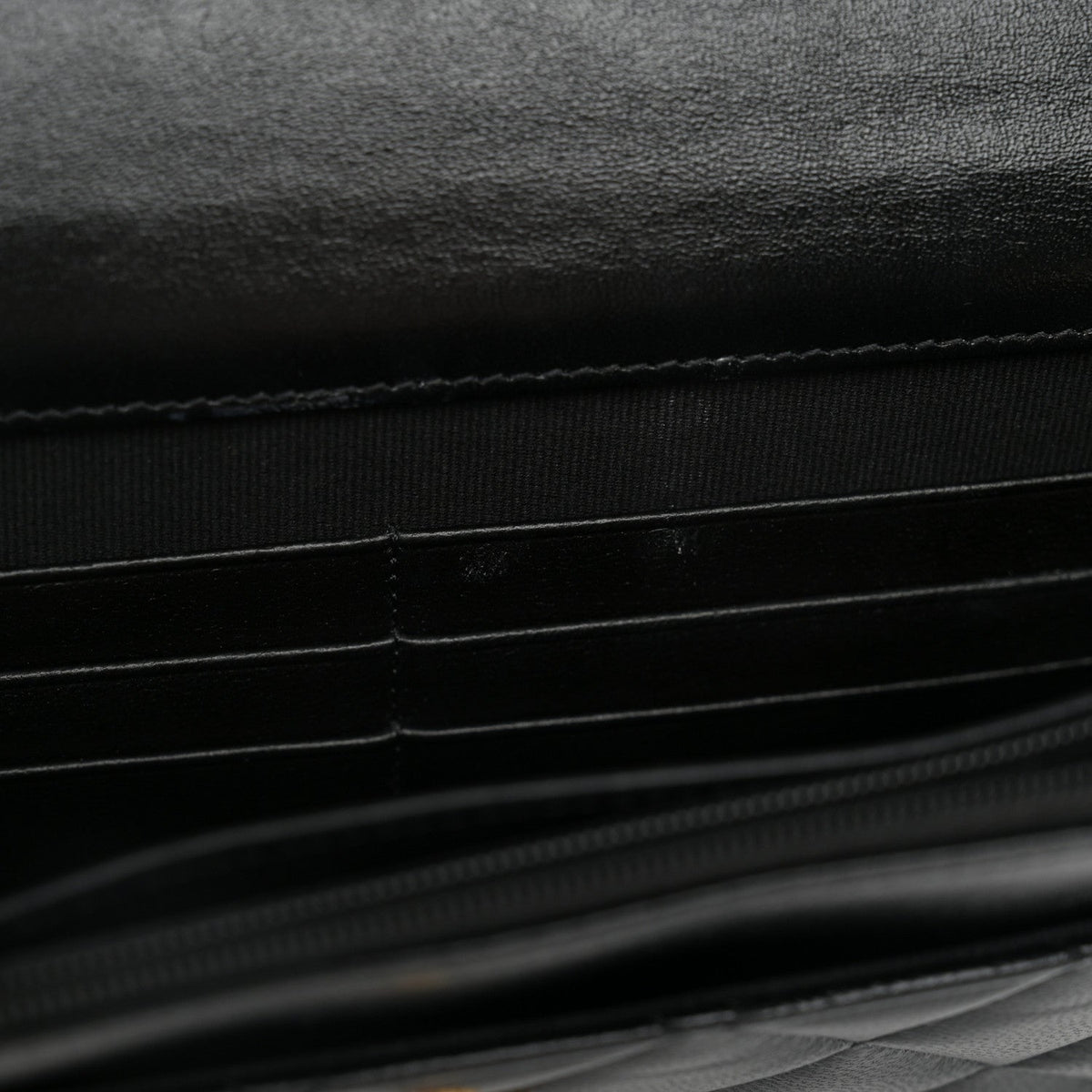 Lambskin Quilted Sweetheart Wallet On Chain WOC Black wholesalehk.shop