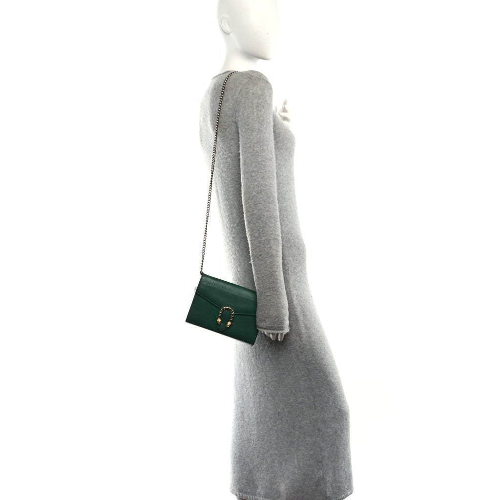 Calfskin Mini Dionysus Chain Wallet Emerald wholesalehk.shop