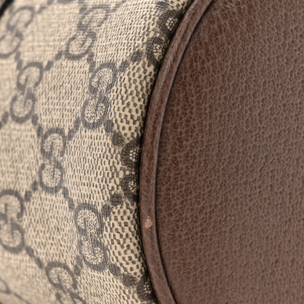 GG Supreme Monogram Textured Calfskin Web Ophidia Vanity Cosmetic Case Beige Ebony New Acero wholesalehk.shop