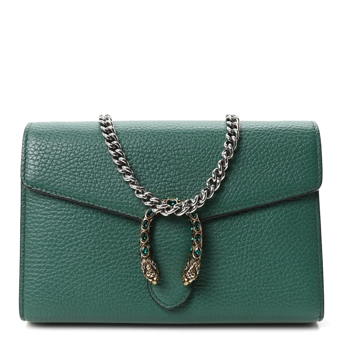 Calfskin Mini Dionysus Chain Wallet Emerald wholesalehk.shop