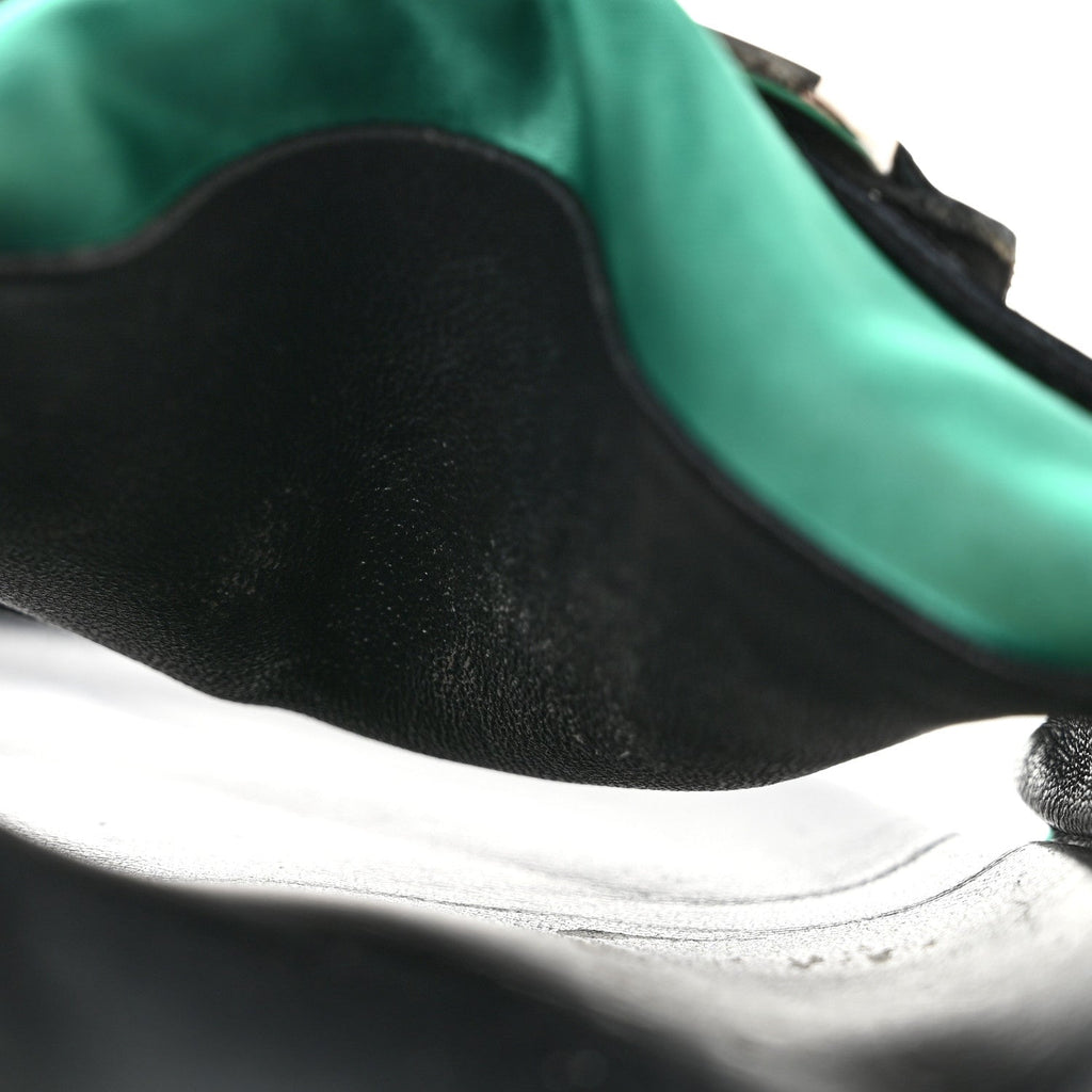 Satin Pool Pillow Flat Comfort Mule 38 Green Black £¨ Direct shipment via from wholesalehk.shop
