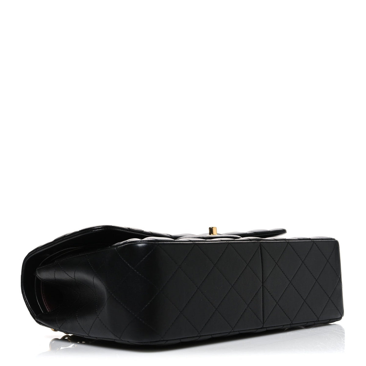 Lambskin Quilted Jumbo Double Flap Black wholesalehk.shop