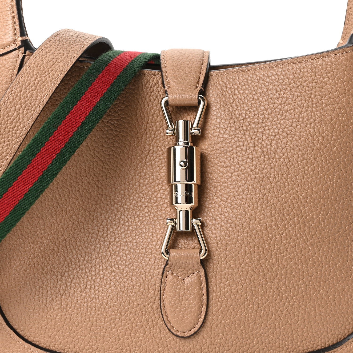Grained Calfskin Web Medium Jackie 1961 Hobo Taupe £¨ Direct shipment via from wholesalehk.shop