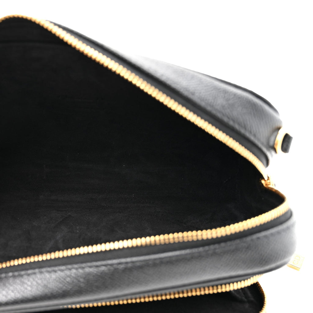Grained Calfskin Caro Double Pouch Black wholesalehk.shop