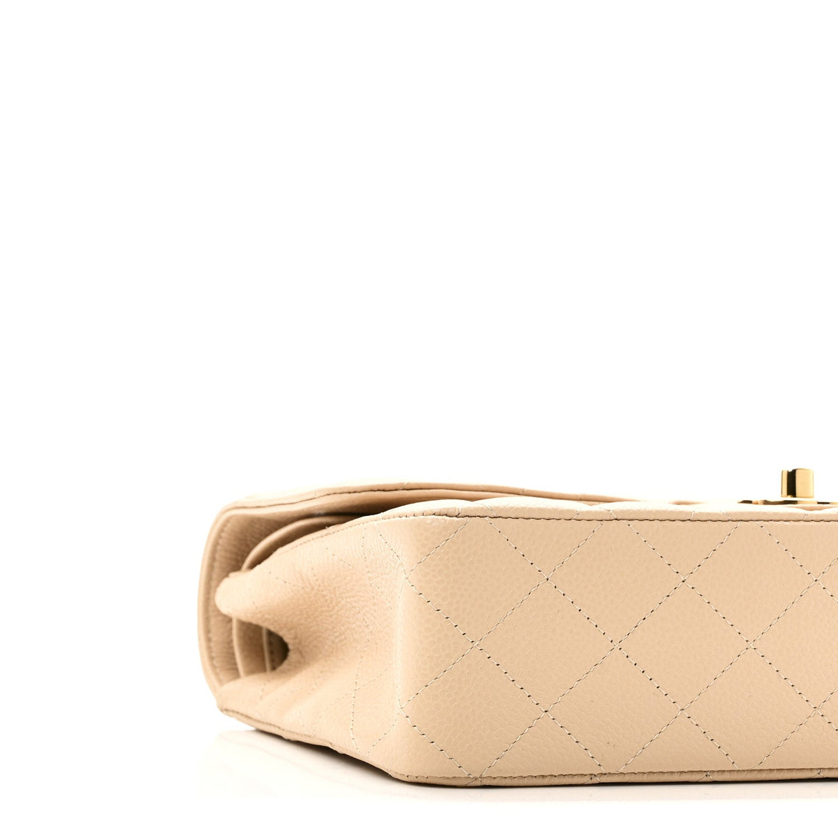 Caviar Quilted Medium Double Flap Beige wholesalehk.shop