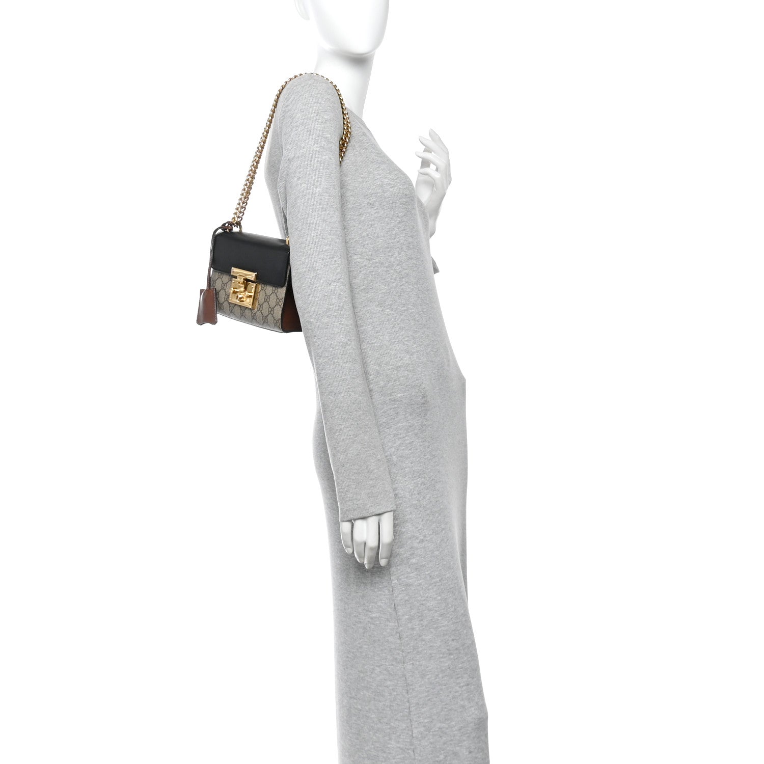 GG Supreme Monogram Calfskin Small Padlock Shoulder Bag Beige Black Cuir £¨ Direct shipment via from wholesalehk.shop