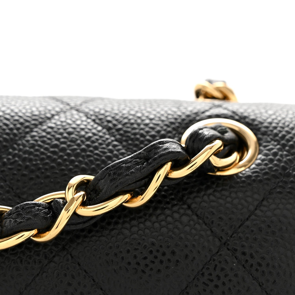 Caviar Quilted Jumbo Double Flap Black wholesalehk.shop