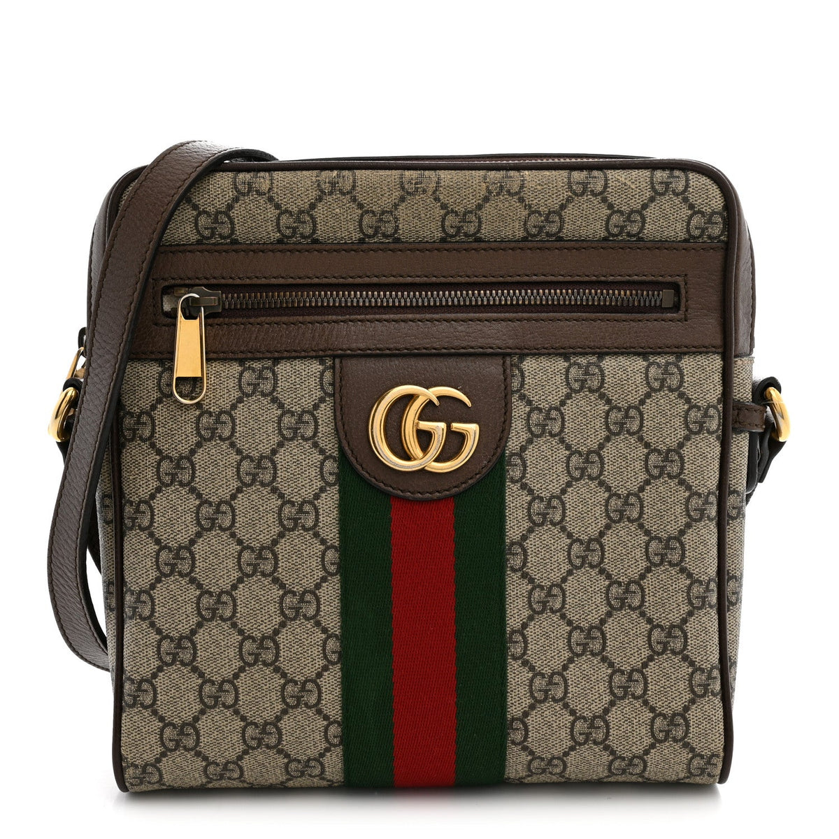 GG Supreme Monogram Web Small Ophidia Messenger Bag Brown wholesalehk.shop