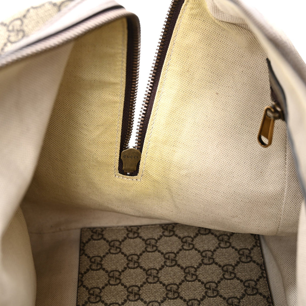 GG Supreme Monogram Textured Dollar Calfskin Web Medium Ophidia Carry-On Duffle Bag Beige Ebony New Acero wholesalehk.shop