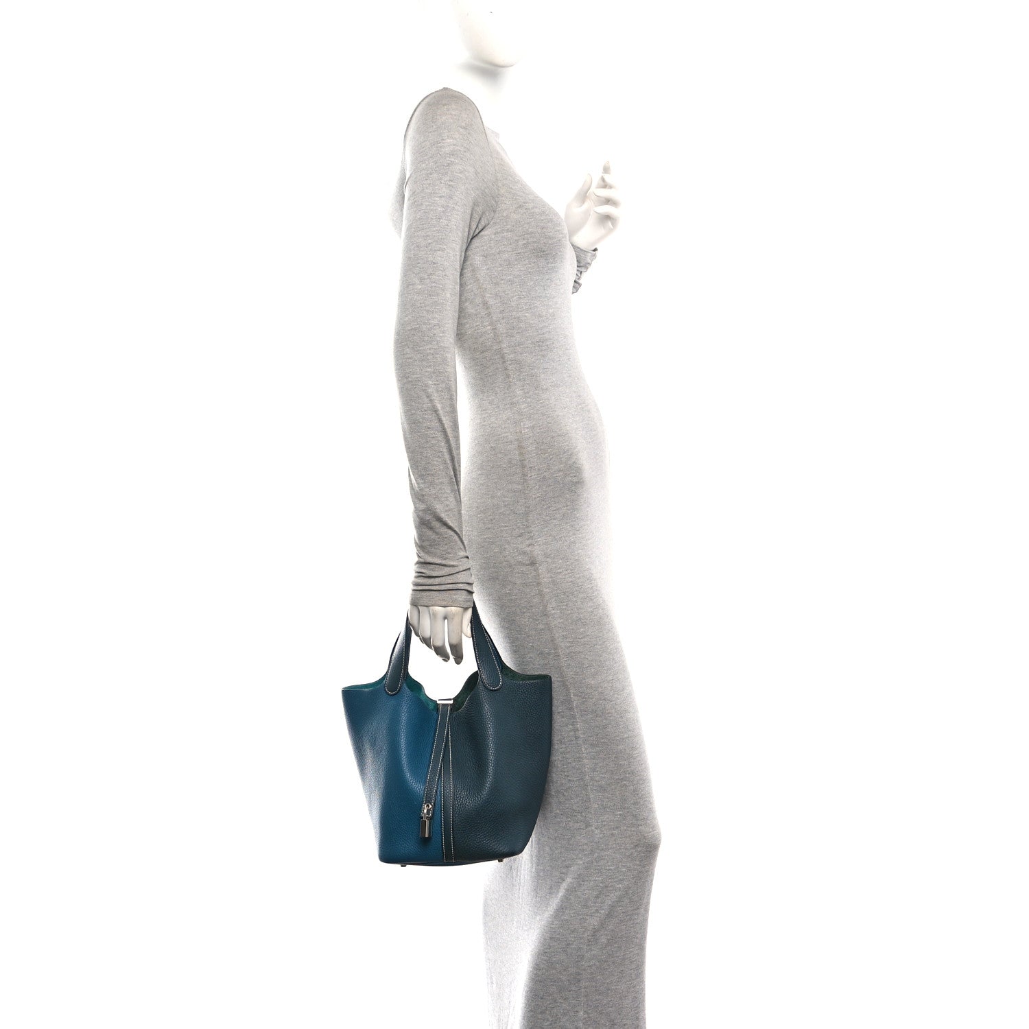 Taurillon Clemence Casaque Picotin Lock 22 MM Vert Bosphore Deep Bleu £¨ Direct shipment via from wholesalehk.shop
