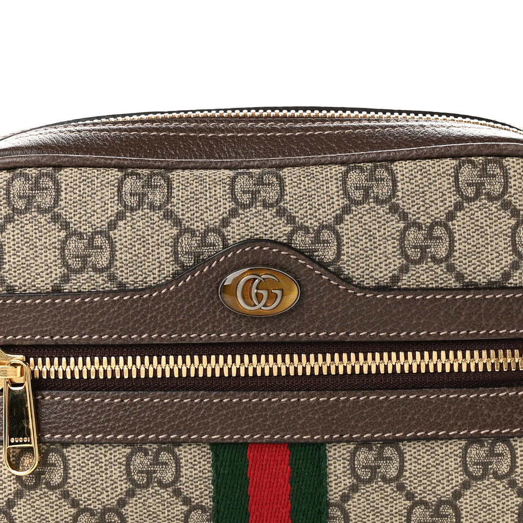 GG Supreme Monogram Web Small Ophidia Belt Bag 85 34 Dark Brown wholesalehk.shop