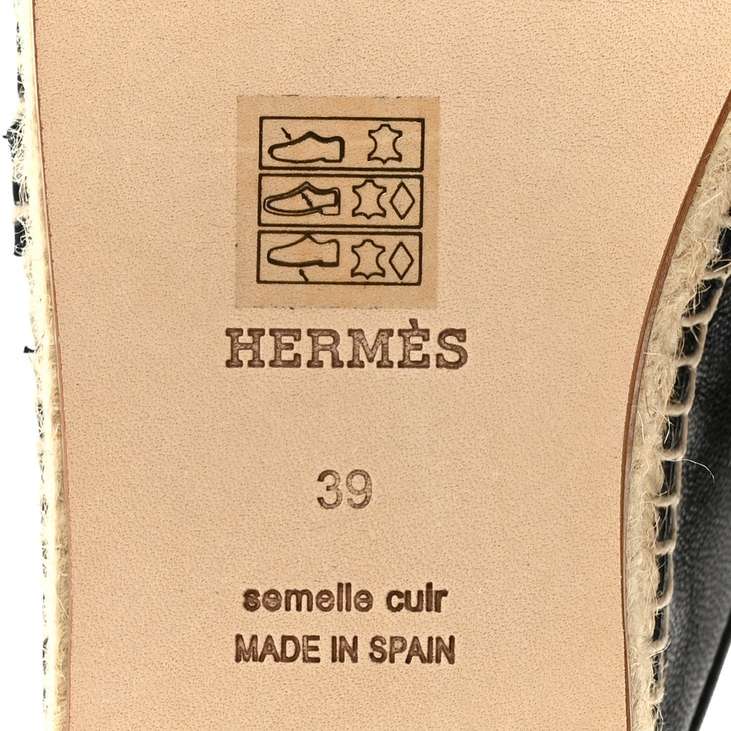 Goatskin Feria Espadrille 39 Black wholesalehk.shop