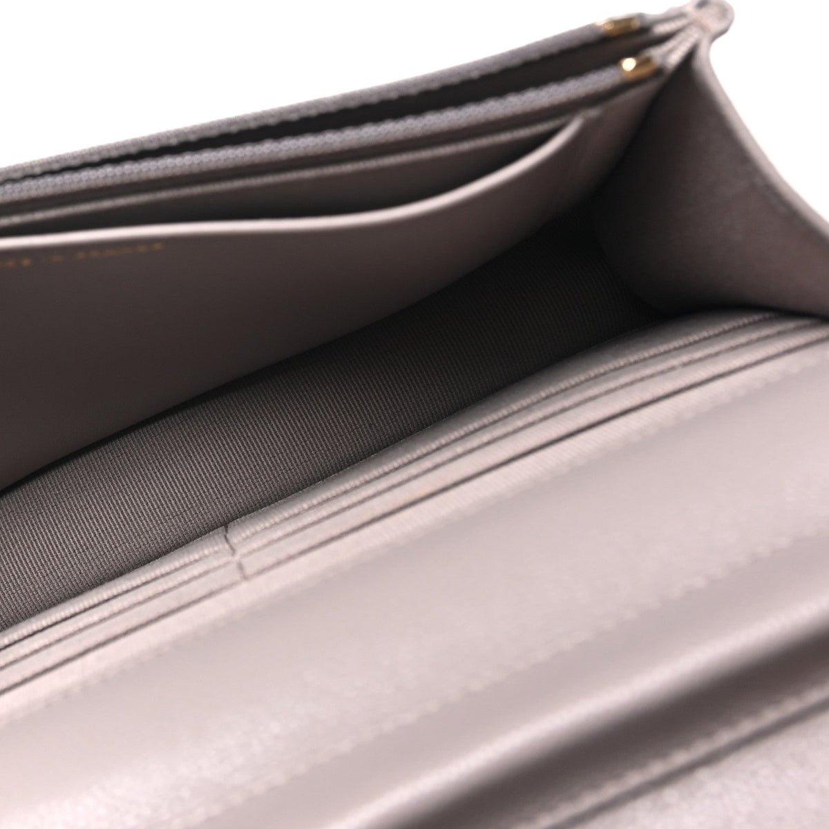 Grained Calfskin Quilted Strass CC Wallet On Chain WOC Dark Grey wholesalehk.shop