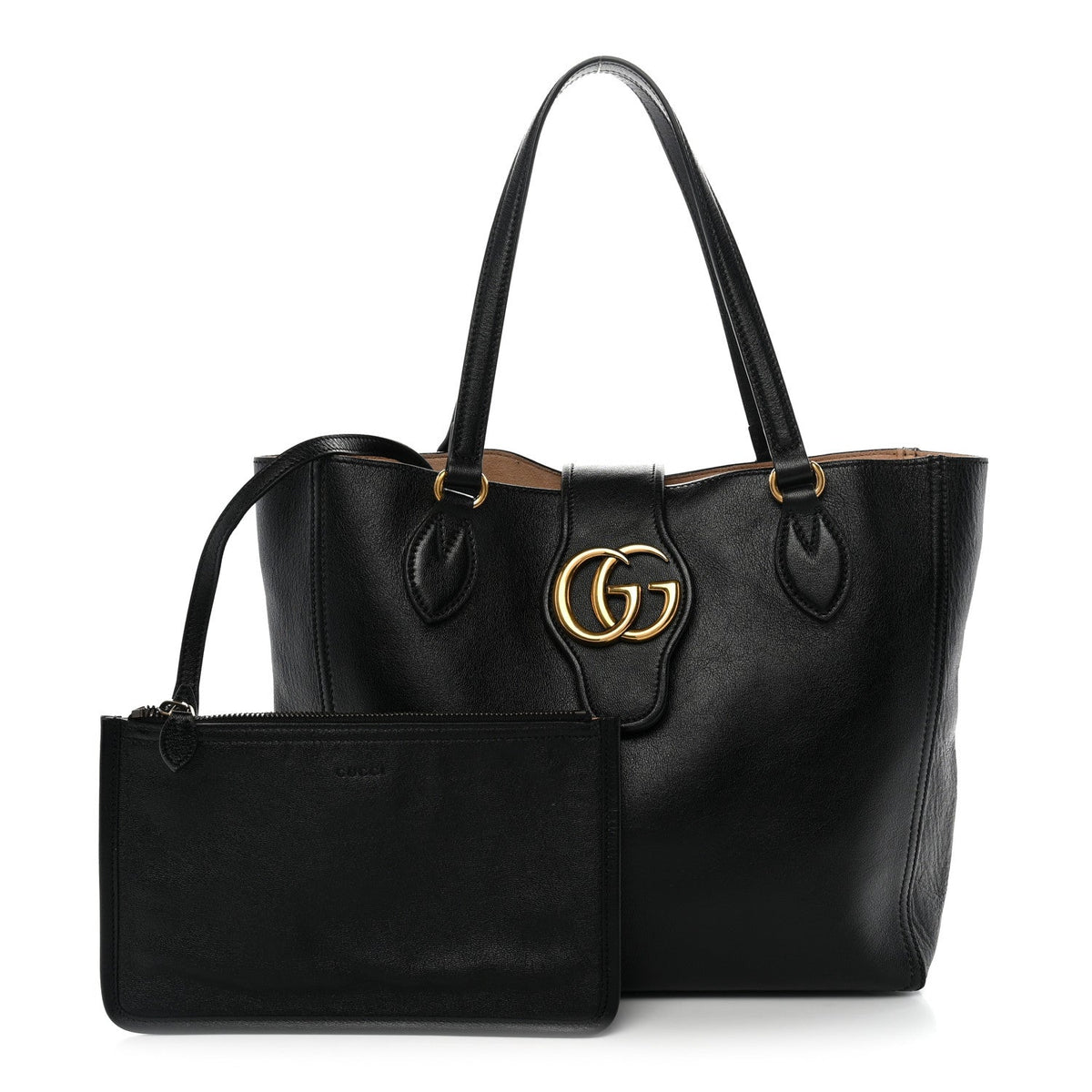 New Sakai Calfskin Lux Small Dahlia Tote Black wholesalehk.shop