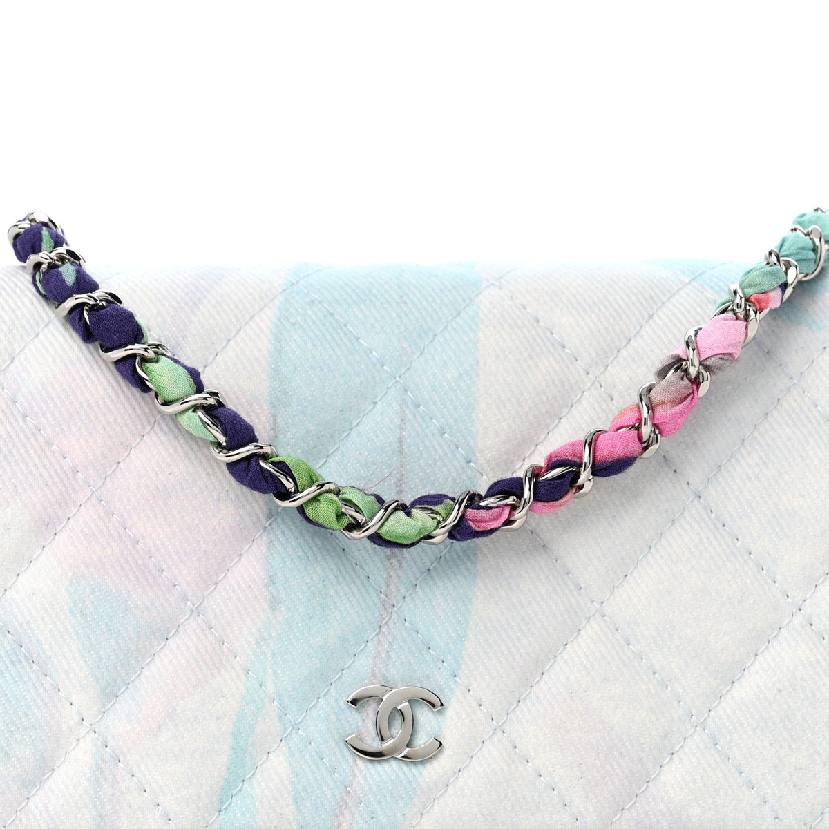 Canvas Quilted Jungle Jeans Wallet on Chain WOC Multicolor wholesalehk.shop