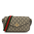 GG Supreme Monogram Textured Dollar Calfskin Web Mini Ophidia Envelope Shoulder Bag Beige Ebony wholesalehk.shop