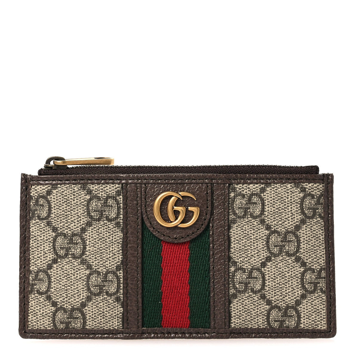 GG Supreme Monogram Web Ophidia Coin Case Brown wholesalehk.shop