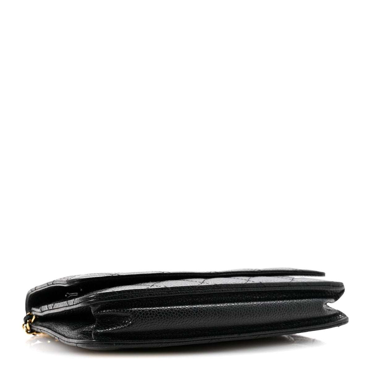 Caviar Quilted Wallet On Chain WOC Black wholesalehk.shop
