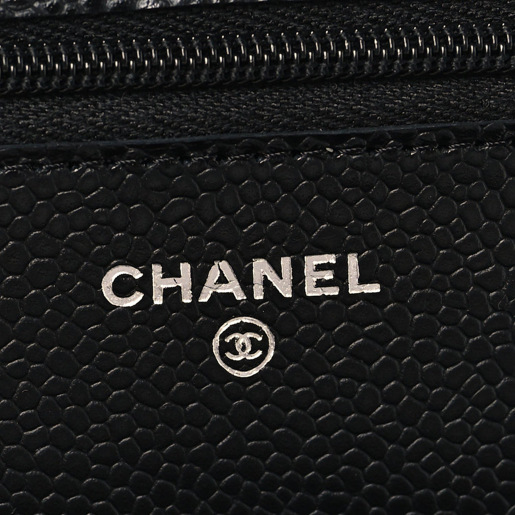 Caviar Quilted CC Turnlock Wallet On Chain WOC Black wholesalehk.shop