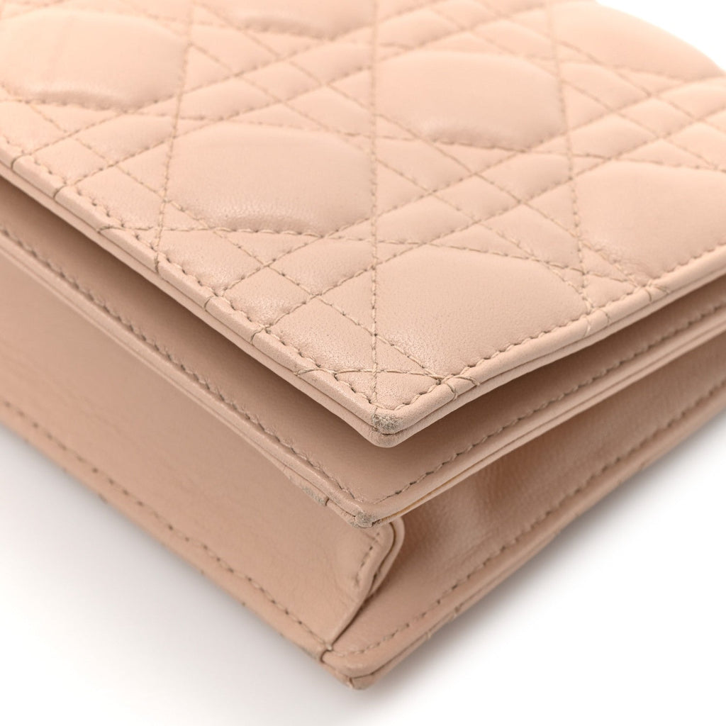Lambskin Cannage Lady Dior Convertible Clutch Pink wholesalehk.shop