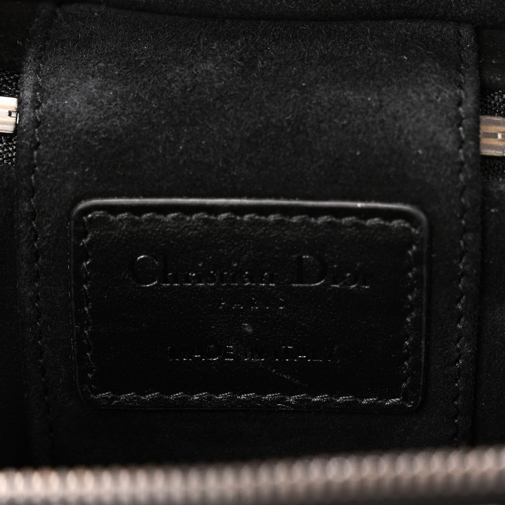 Calfskin Macro Houndstooth Embossed Micro Lady Dior Vanity Case Black White wholesalehk.shop