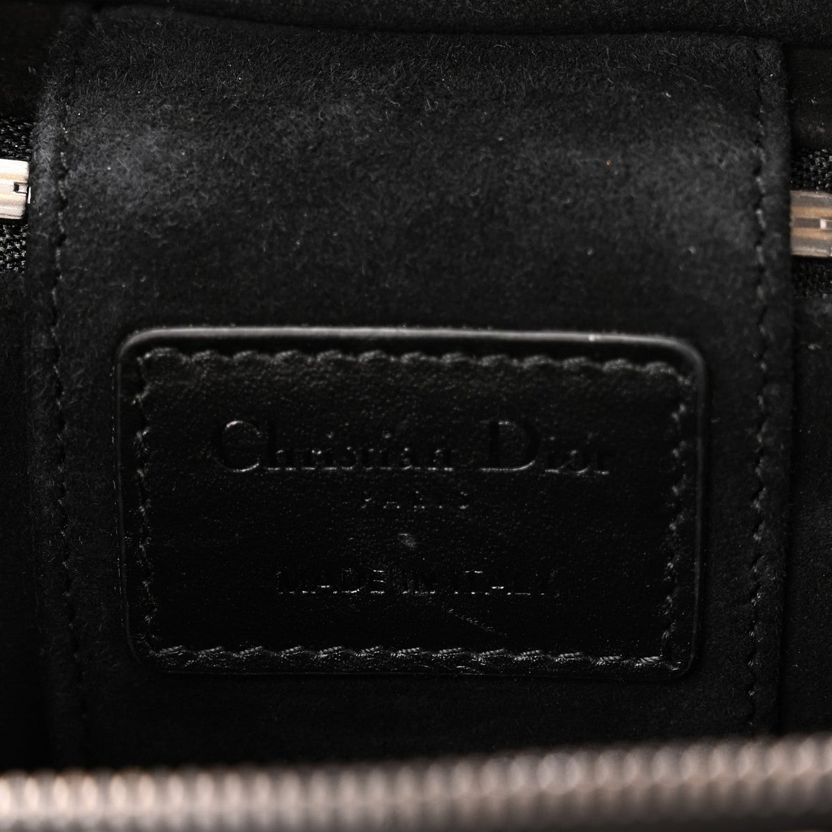 Calfskin Macro Houndstooth Embossed Micro Lady Dior Vanity Case Black White wholesalehk.shop