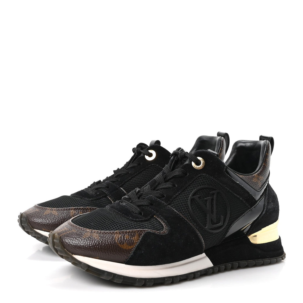 Suede Monogram Run Away Sneakers 36.5 Black £¨ Direct shipment via from wholesalehk.shop