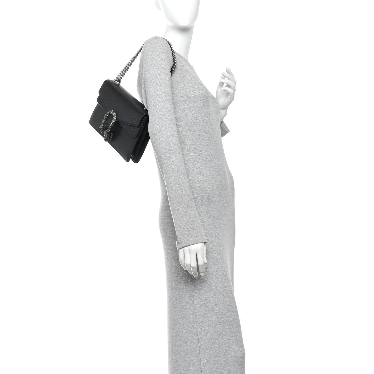 Pebbled Calfskin Small Dionysus Shoulder Bag Black wholesalehk.shop