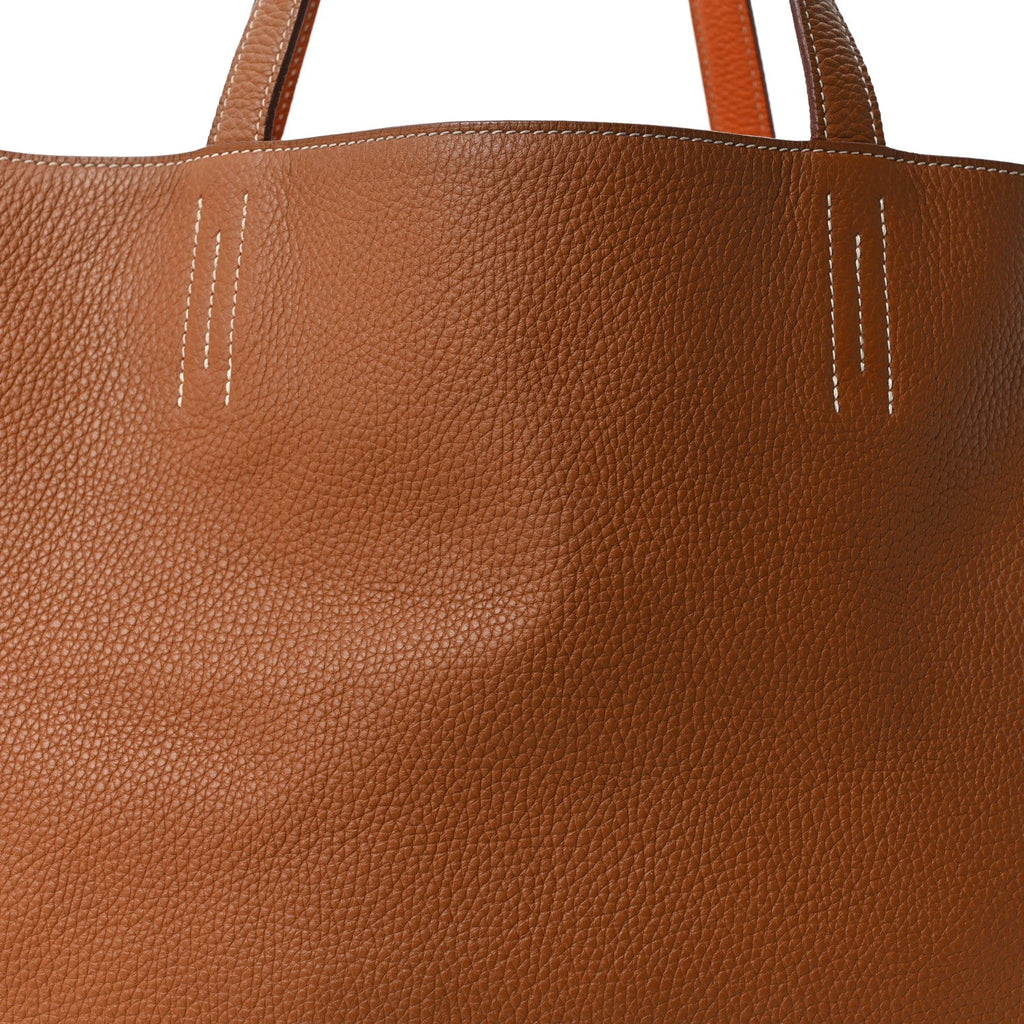 Taurillon Clemence Double Sens Reversible Tote Orange Gold £¨ Direct shipment via from wholesalehk.shop