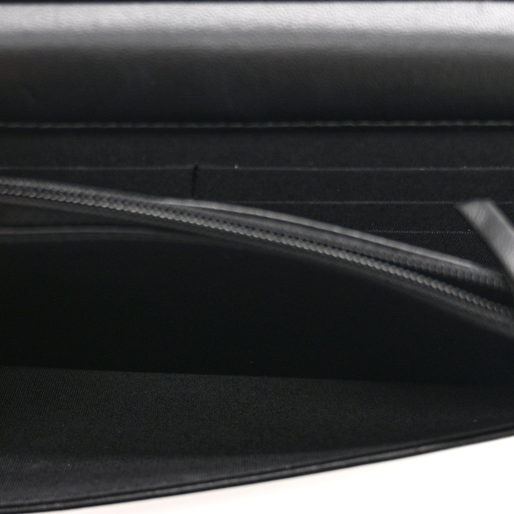 Printed Lambskin Airlines Wallet On Chain WOC White Blue Black wholesalehk.shop
