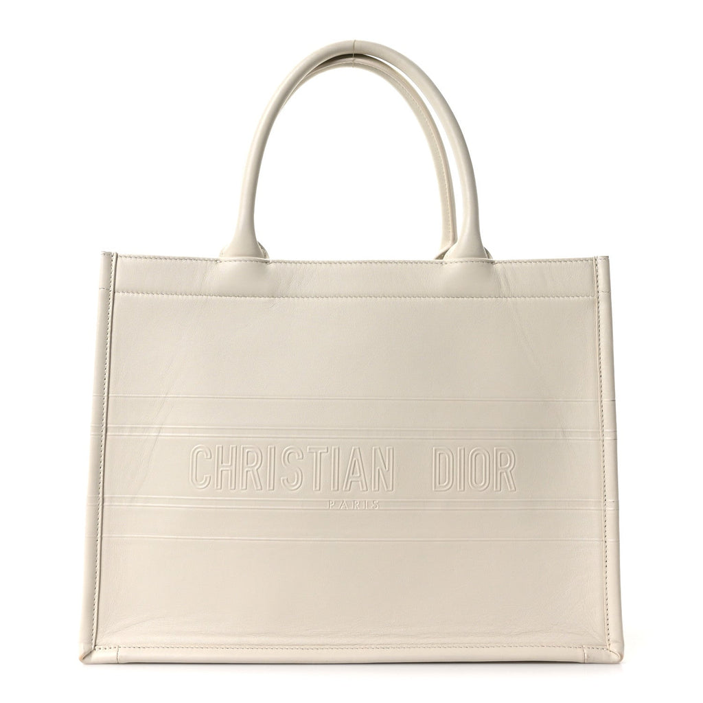 Calfskin Embossed Medium Book Tote Ivory Tote Ivory £¨ Direct shipment via from wholesalehk.shop