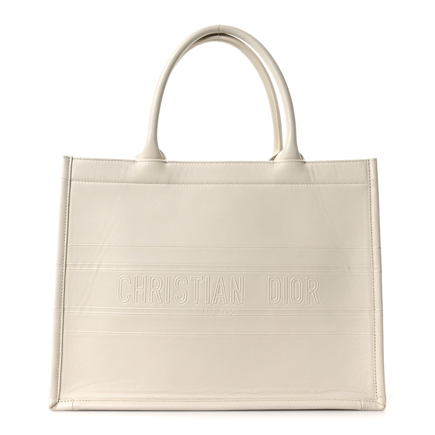 Calfskin Embossed Medium Book Tote Ivory Tote Ivory £¨ Direct shipment via from wholesalehk.shop